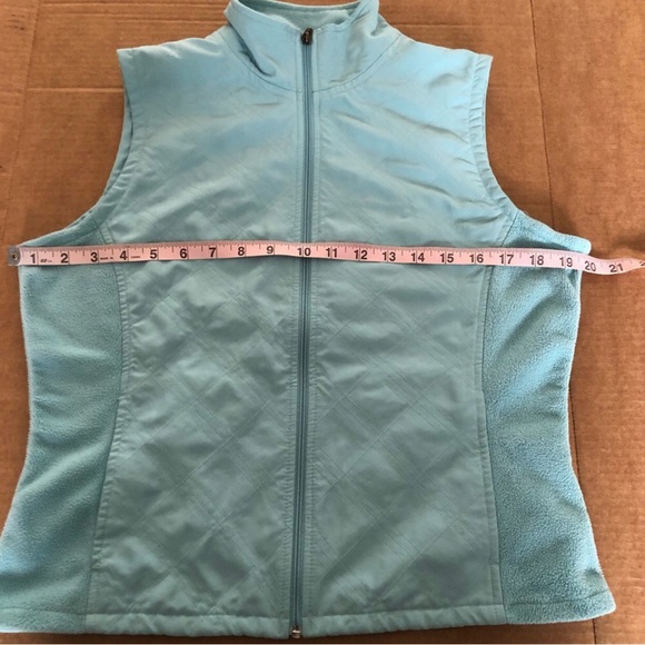 Columbia Vertex Quilted Down Blue Fleece Zip Up Vest Size Small - Picture 7 of 9